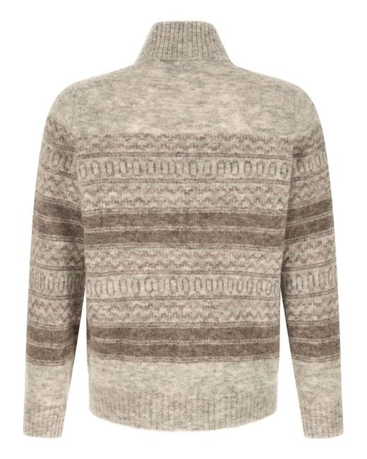 Brunello Cucinelli Gray Alpaca Leather Cardigan Clothing for men
