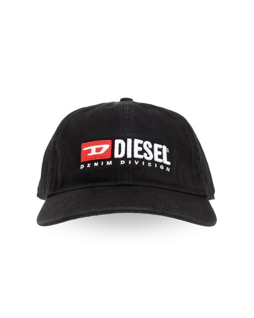 DIESEL Black Baseball Cap With Logo Embroidery for men