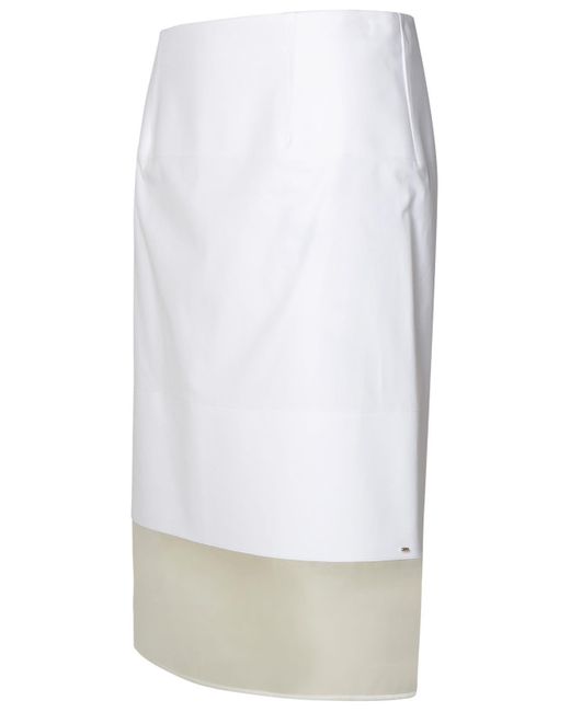 Sportmax White 'Turkey' Cotton Skirt