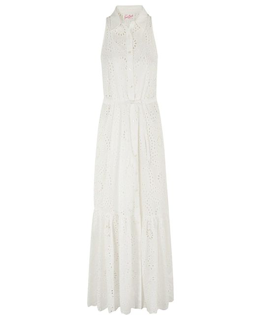Mc2 Saint Barth White Long Halterneck Dress