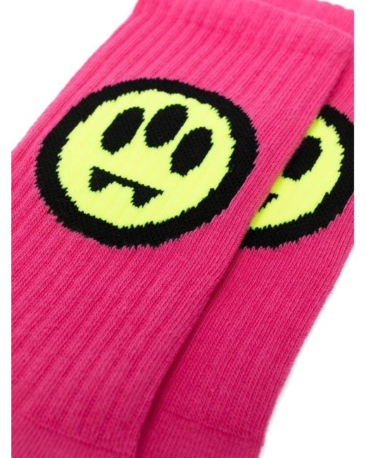 Barrow Pink Fuchsia Cotton Blend Socks for men
