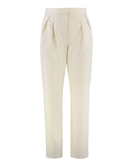 Max Mara Natural Carrot-Fit Cotton Trousers Tapered