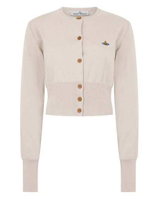 Vivienne Westwood Natural Cardigan Bea Cropped Wool-Silk Cardigans