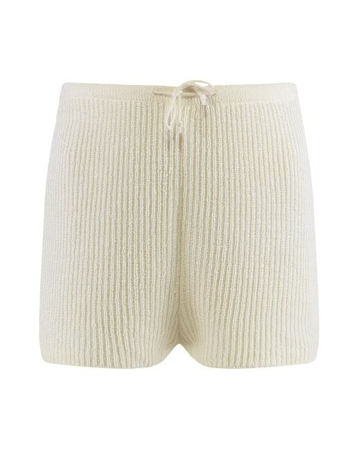 LeKasha Natural Knitted Shorts Linen