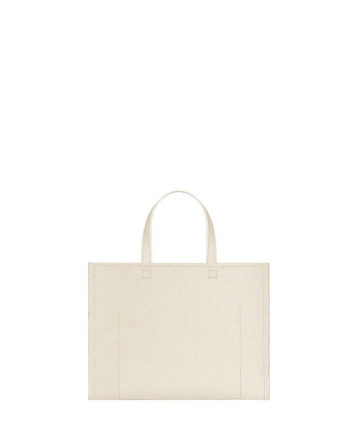 Givenchy White Small G-tote Bag In Natural Beige Canvas