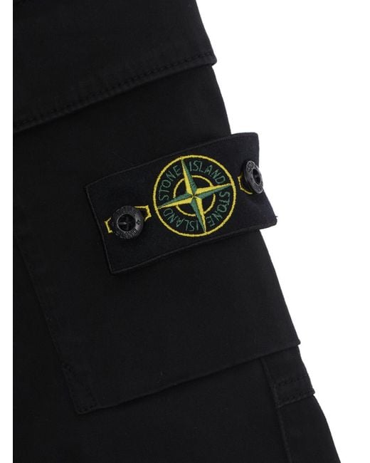 Stone Island Black Boys Trousers Cotton for men