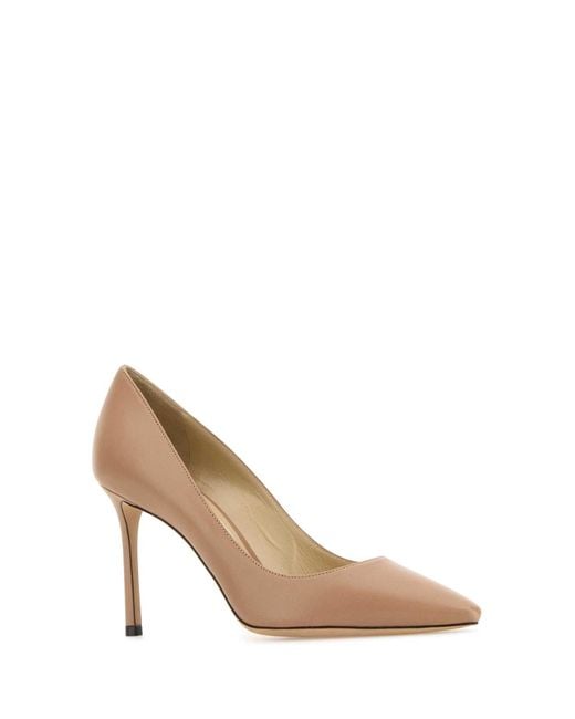 Jimmy Choo Brown Antiqued Leather Romy 85 Pumps