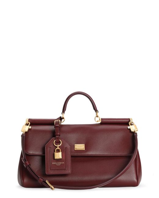 Dolce & Gabbana Purple My Sicily Leather Shoulder Bag