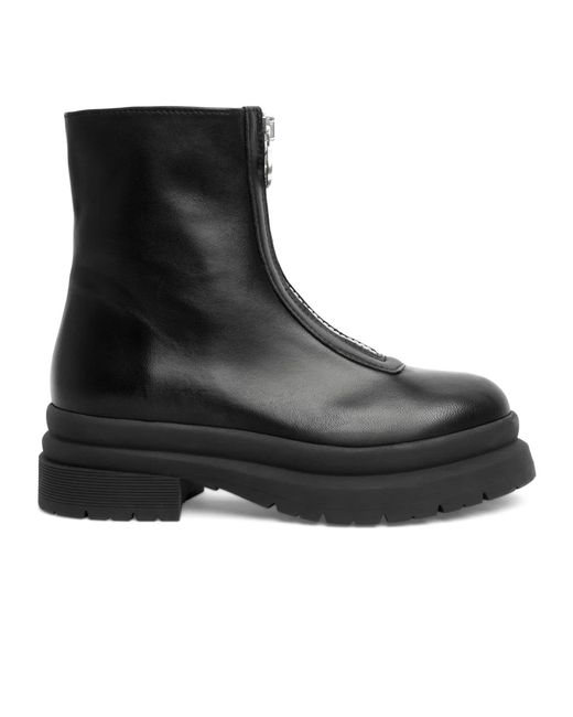 Chiara Ferragni Black Leather Combat Ankle Boots | Lyst UK