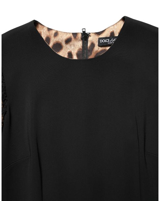 Dolce & Gabbana Black Viscose Lace Long Sleeves Mini Dress Cotton Nylon Elastane
