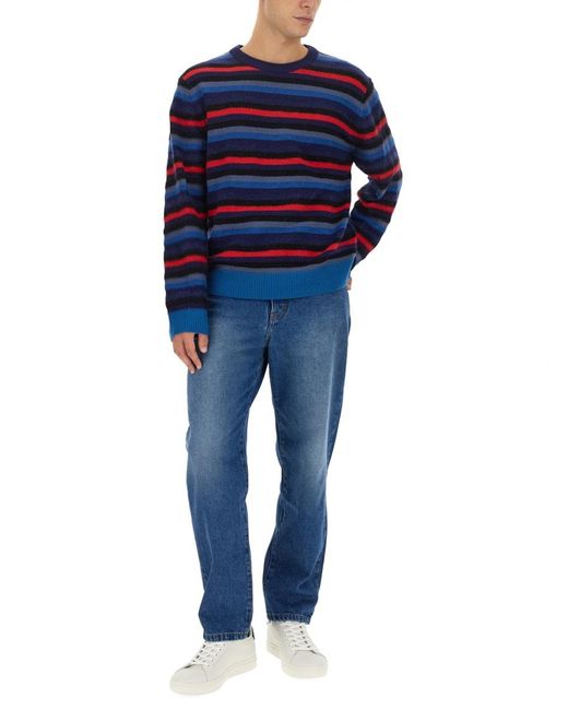 PS by Paul Smith Blue Jersey With Stripe Pattern for men
