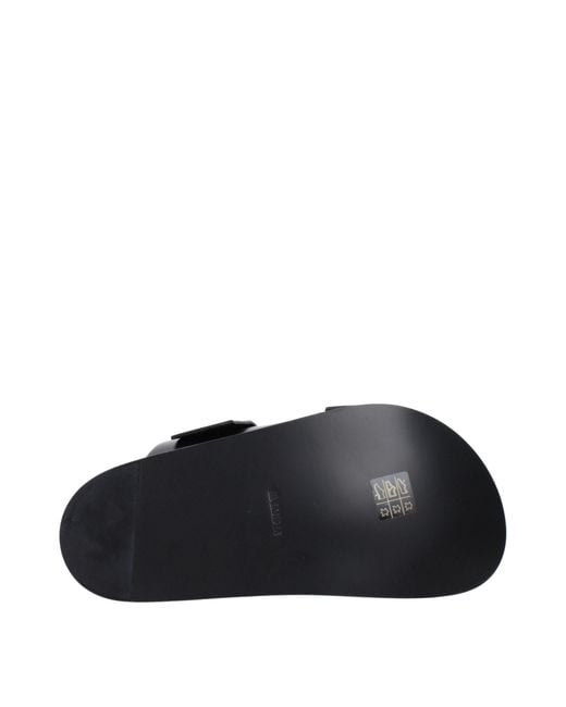 Jil Sander Black Leather Slippers