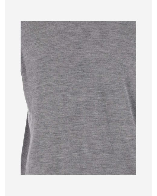 Malo Gray Cashmere And Silk Pullover for men