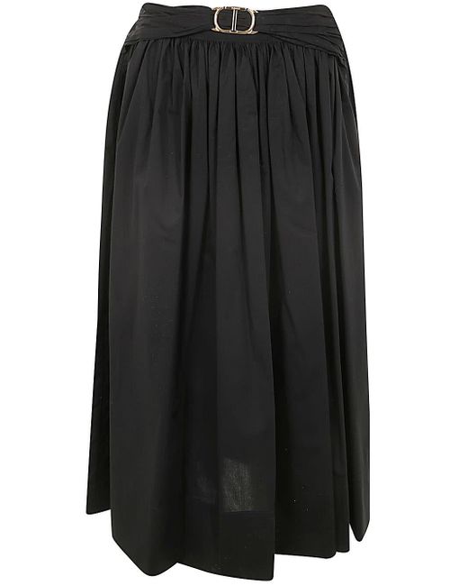 Twin Set Black Popeline Skirt