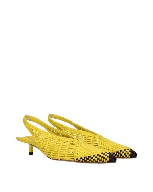 Jacquemus Yellow Leather Flat Sandals