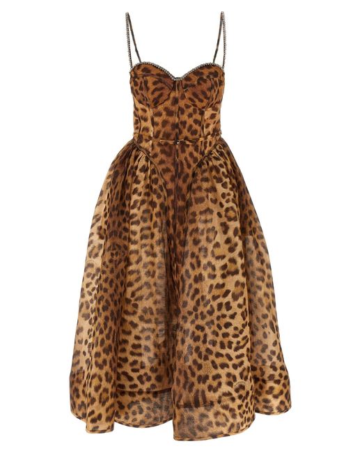 Zimmermann Brown 'Crush Panelled Midi' Dress