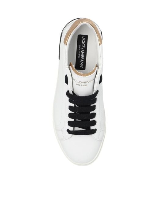 Dolce & Gabbana White Portofino Low-Top Sneakers