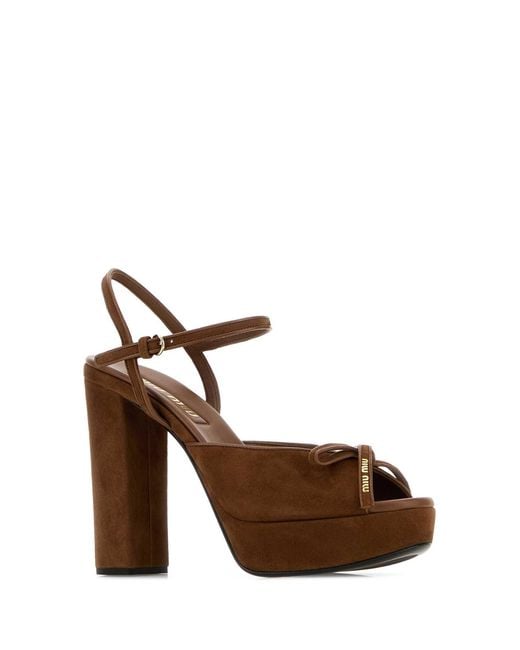 Miu Miu Brown Suede Sandals
