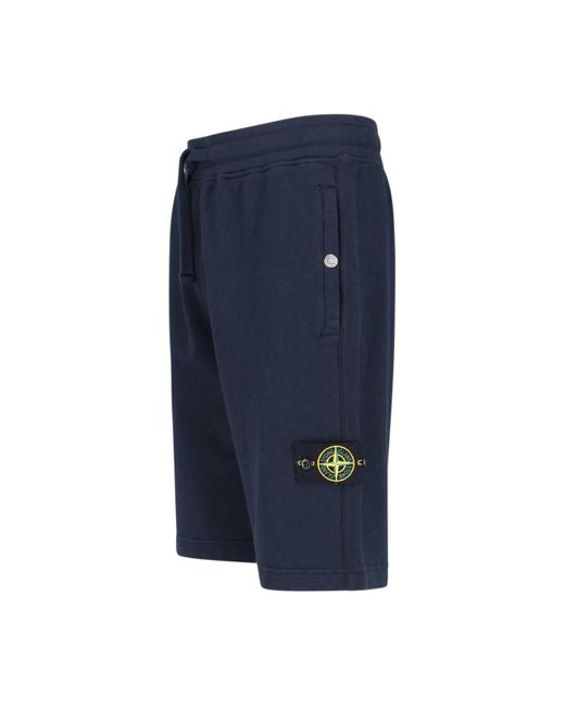 Stone Island Blue 63460 Old Treatment Shorts for men