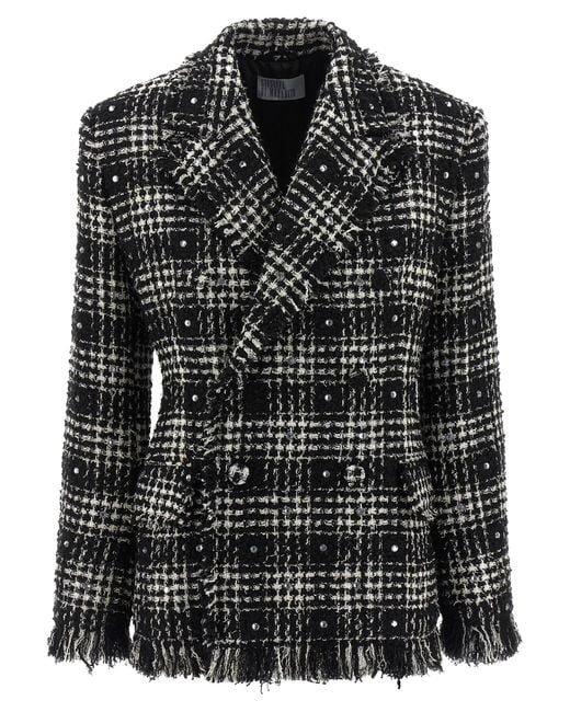 GIUSEPPE DI MORABITO Black Tweed And Rhinestone Blazer