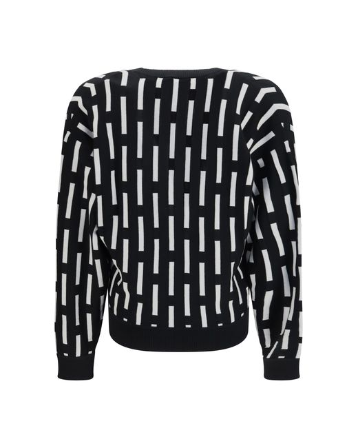 Versace Black Gianni Dashes Cardigan Wool Ovis Aries for men