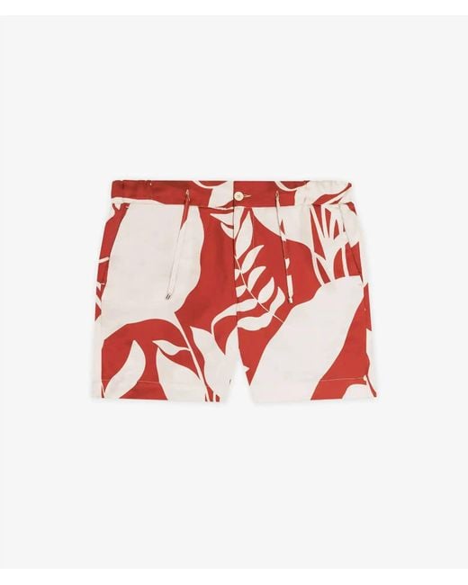 Larusmiani Red Silk Shorts Salinas for men
