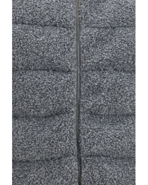 Herno Gray Padded Vest Shearling Front Outer: Polyester Blazers