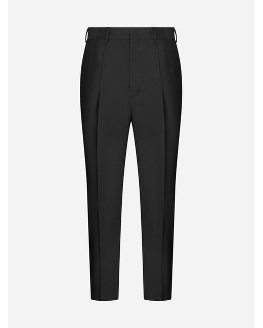 Prada Black Mohair And Wool Trousers for men