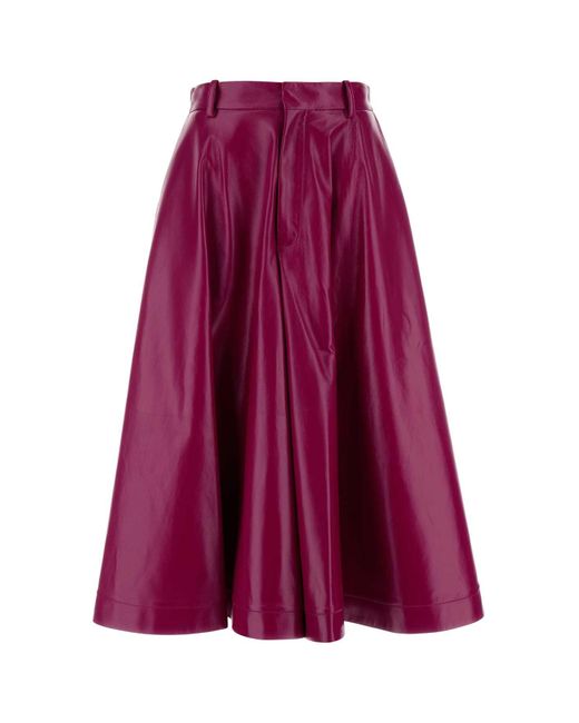 Bottega Veneta Purple Fuchsia Leather Bermuda Shorts