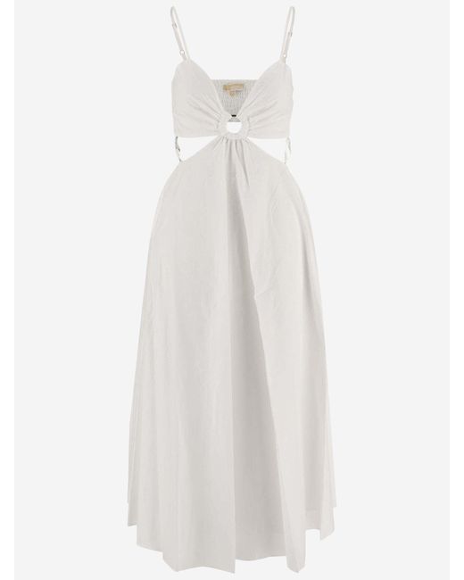 Michael Kors White Cotton And Silk Dress