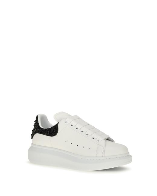 McQueen White Oversized Sneakers Suede Heel Trainers