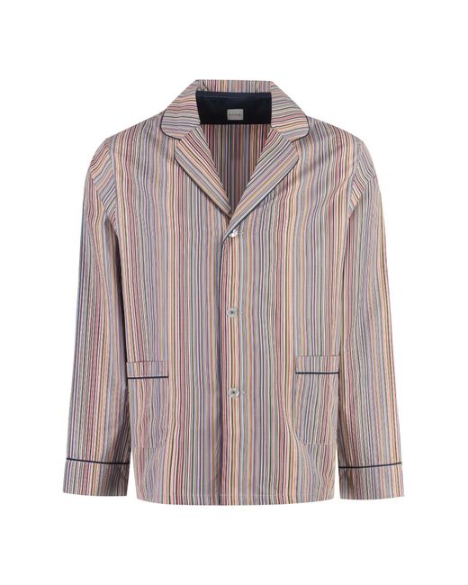 PS by Paul Smith Brown Striped Cotton Pyjamas Pajama for men