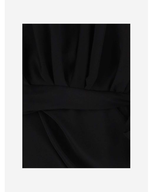 Balenciaga Black Dress Draped Silk