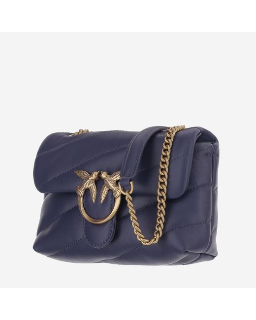 Pinko Blue Love Baby Puff Shoulder Bag Leather