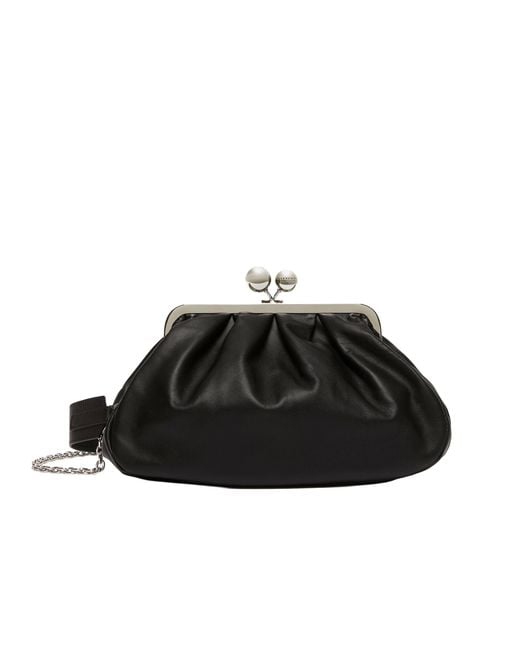 Weekend by Maxmara Black Sheepskin Shoulder Bag Cubico