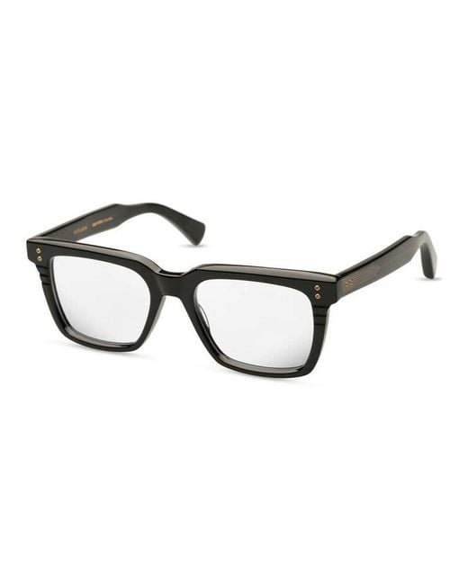 Dita Eyewear Black Sunglasses Rectangle Full Rim, Shiny Frame And Clear Demo Lenses Lens Sequoia-Dtx-757-A03 for men