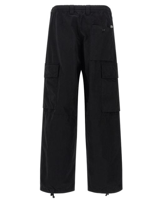 C P Company Black Cargo Microreps Pants for men
