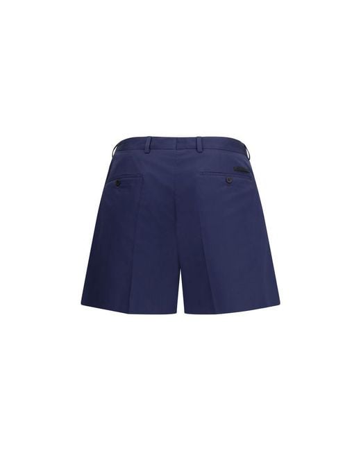 Prada Blue Cotton Bermuda Shorts for men