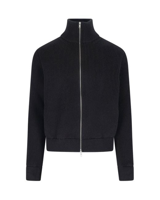 Maison Margiela Four Stiches Zip Sweater in Black for Men | Lyst