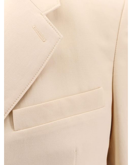 Lemaire Natural Single-Breasted Wool And Viscose Blazer