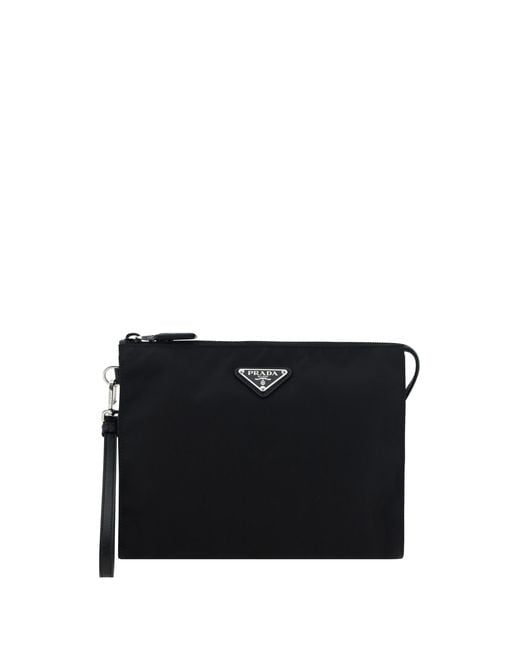 Prada Black Beauty Case Polyamide Wash Bags for men