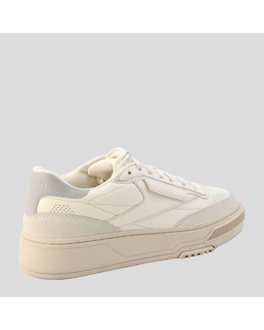 Reebok Natural White And Grey Leather C Ltd Sneakers