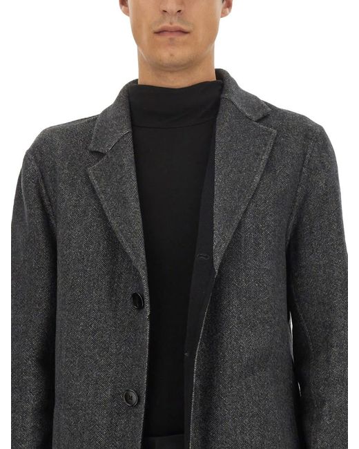 Theory Black Single-Breasted Coat for men