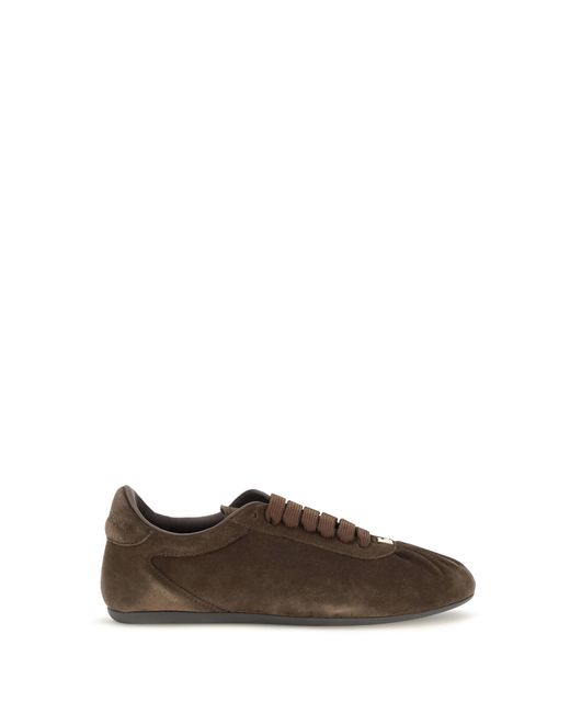 Dolce & Gabbana White Low-Top Suede Sneakers Upper: Trainers