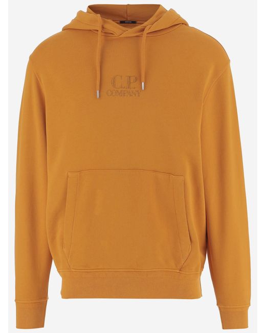 C P Company Orange Cotton Sweatshirt With Logo Sweatshirts for men