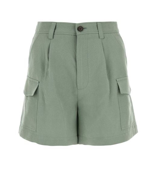 Woolrich Green Sage Viscose Blend Shorts
