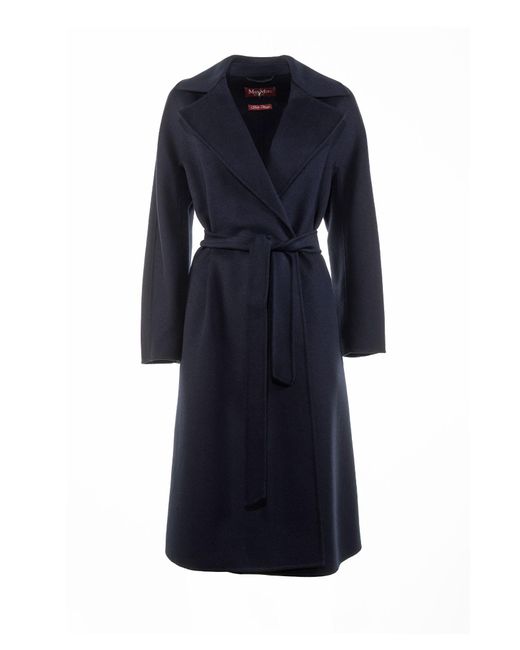 Max Mara Studio Blue Cles Cashmere And Silk Coat