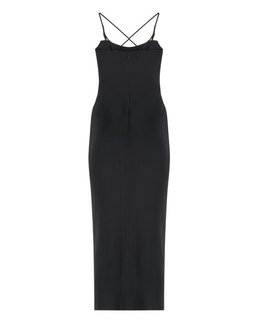 Mugler Black Dress Stretch Viscose