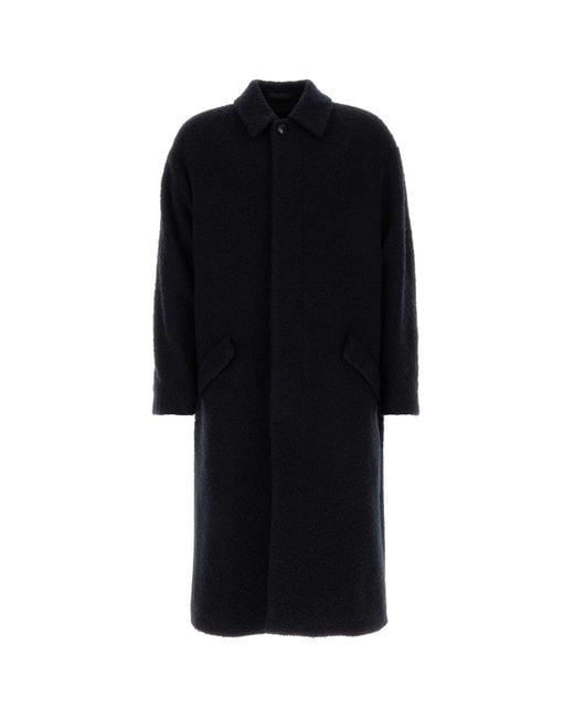 Giorgio Armani Black Dark Wool Blend Coat for men