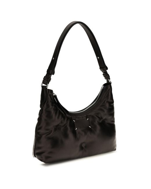 Maison Margiela Black Small Glam Slam Hobo Shoulder Bag Lamb Ovis Aries